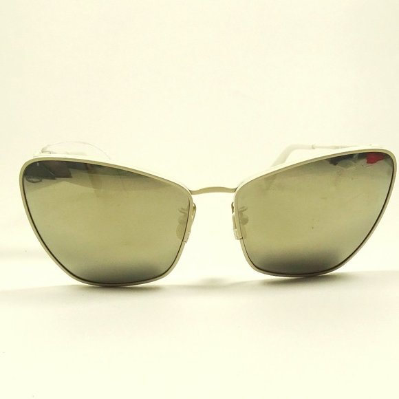 CELINE CL40069U Cat Eye White Coated Metal Mirrored Gray Lenses Sunglasses main image 9